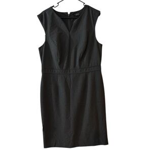 The Limited Charcoal Gray Sheath V Neck Dress SZ 14